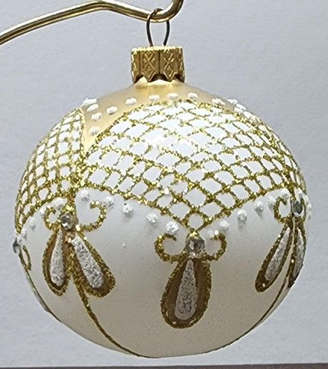 Gold Blown Glass Ornament - Handcrafted - Persian Princess Design