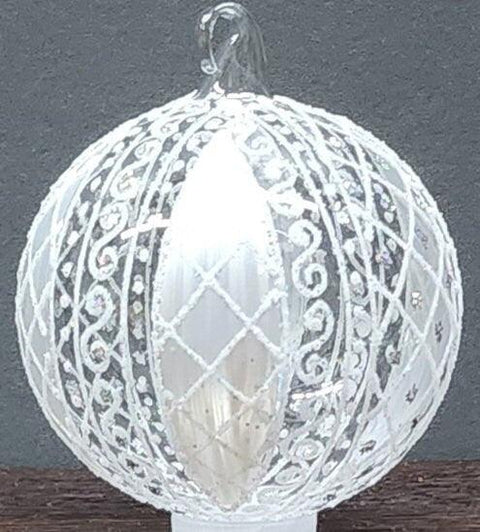 Frosted Blown Glass Ornament - Handcrafted - Hand Made - Modern Design