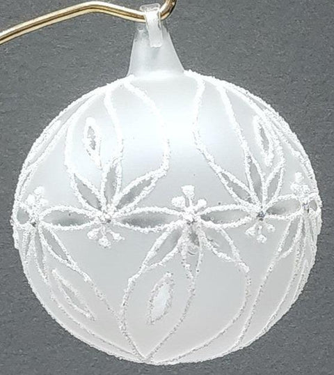 Frosted Blown Glass Ornament - Handcrafted - Palm Tree Design