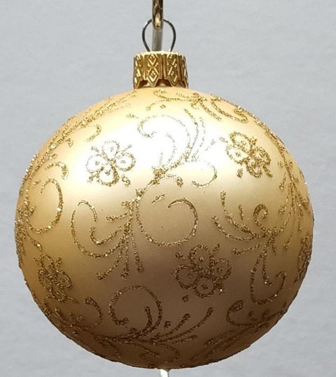 Gold Blown Glass Ornament - Handcrafted - Radiant Modern Design