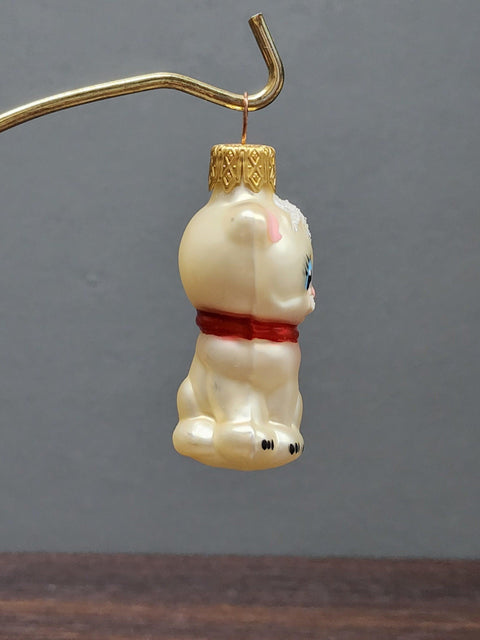 Hand Decorated Glass Keepsake Ornament - Charming Kitten Design