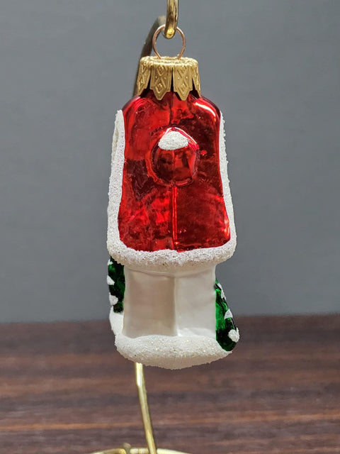 Hand Decorated Glass Keepsake Ornament - Charming Skinny House Design