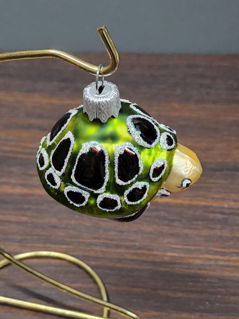 Hand Decorated Glass Keepsake Ornament - Charming Turtle/Tortoise Design