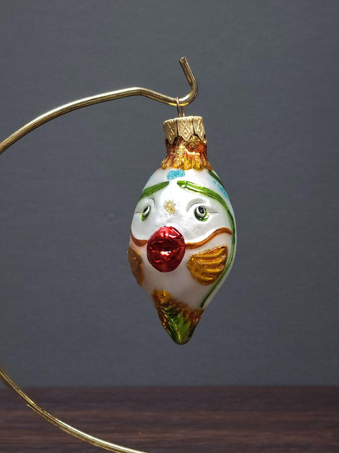 Hand Decorated Glass Keepsake Ornament - Charming Fish Design