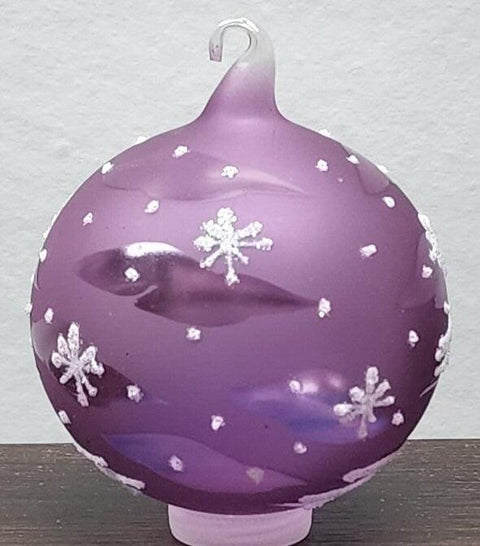 Lavender Blown Glass Ornament - Handcrafted - Brooklyn Bridge Design