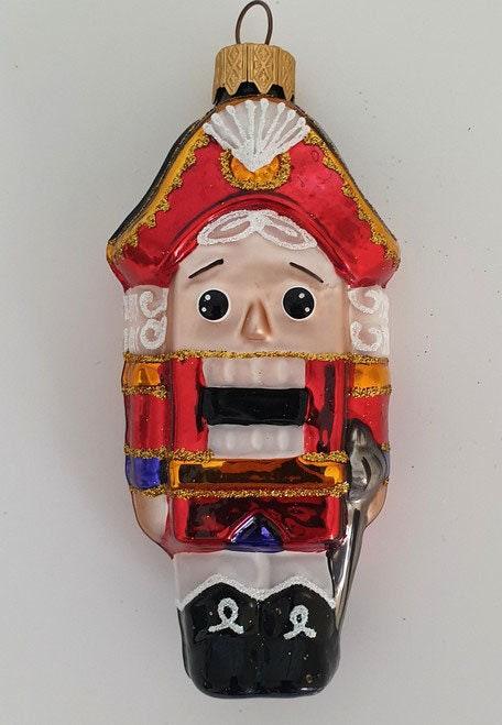 Hand Decorated Glass Keepsake Ornament - Charming Nutcracker Design