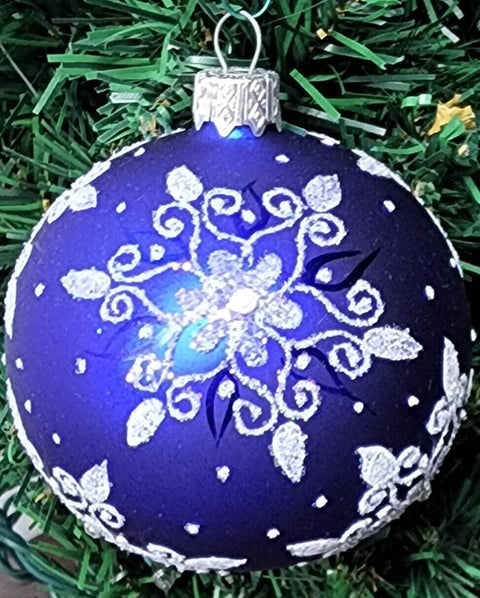 Glass Ornament Snowflake Design