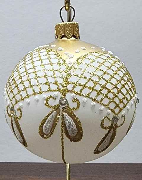 Gold Blown Glass Ornament - Handcrafted - Persian Princess Design