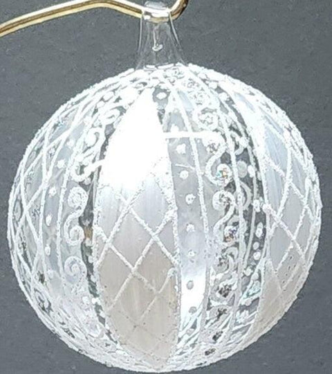 Frosted Blown Glass Ornament - Handcrafted - Hand Made - Modern Design