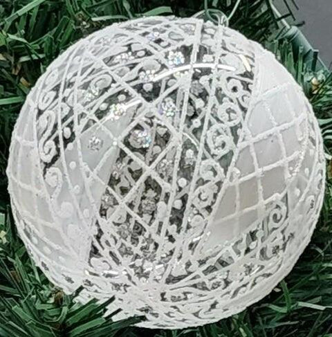 Frosted Blown Glass Ornament - Handcrafted - Hand Made - Modern Design