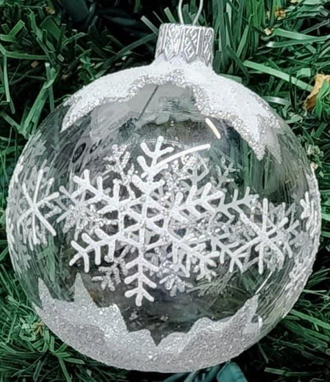 Glass Ornament Snowflake Design