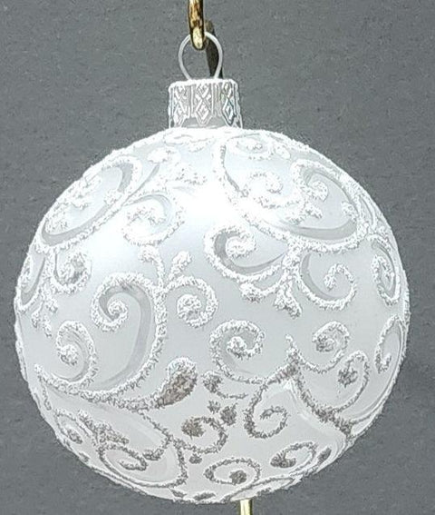 Frosted Blown Glass Ornament - Handcrafted - Hand Made - Modern Design