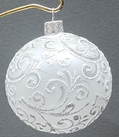 Frosted Blown Glass Ornament - Handcrafted - Hand Made - Modern Design