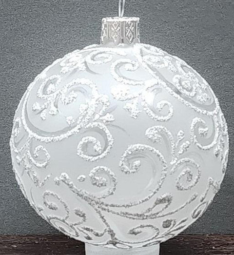 Frosted Blown Glass Ornament - Handcrafted - Hand Made - Modern Design