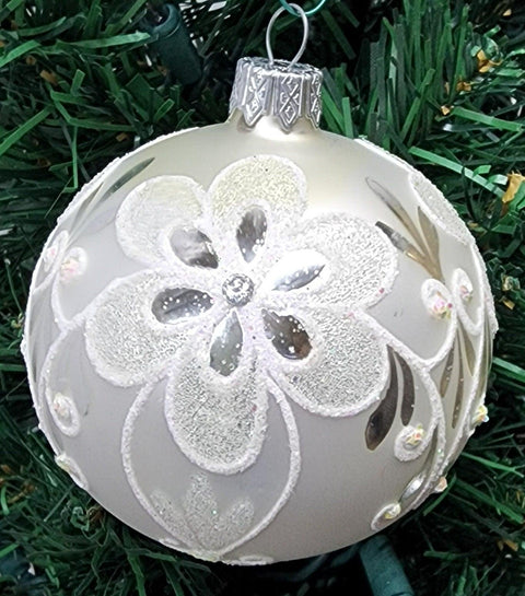 Glass Ornament Flower Design