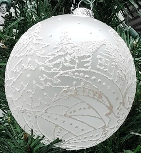 Frosted Blown Glass Ornament - Handcrafted - White Cabins Design