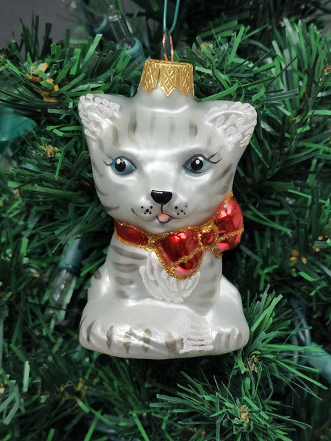 Cat Glass Shape Ornament