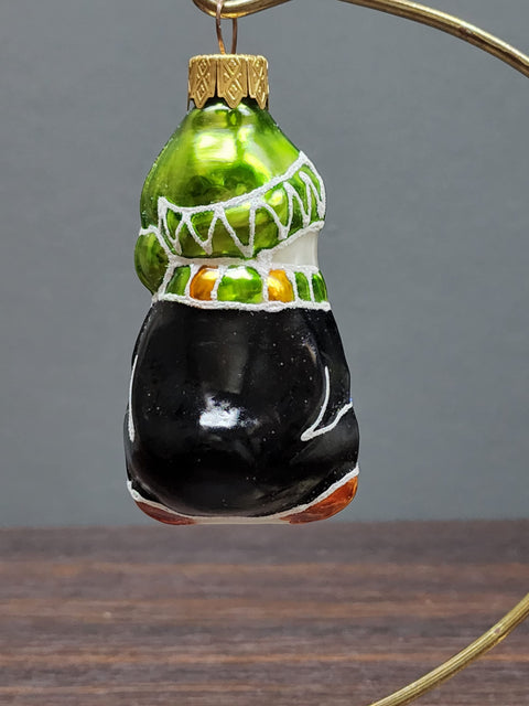 Hand Decorated Glass Keepsake Ornament - Charming Small Penguin Design