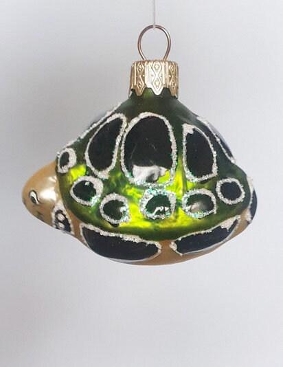 Hand Decorated Glass Keepsake Ornament - Charming Turtle/Tortoise Design