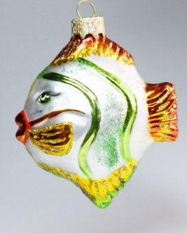 Hand Decorated Glass Keepsake Ornament - Charming Fish Design