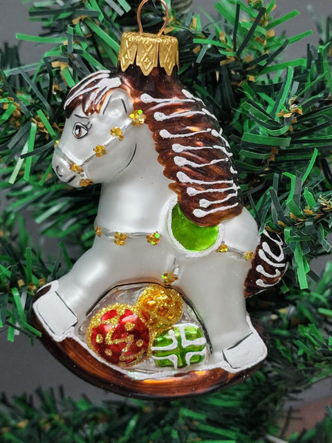 Rocking Horse Glass Shape Ornament