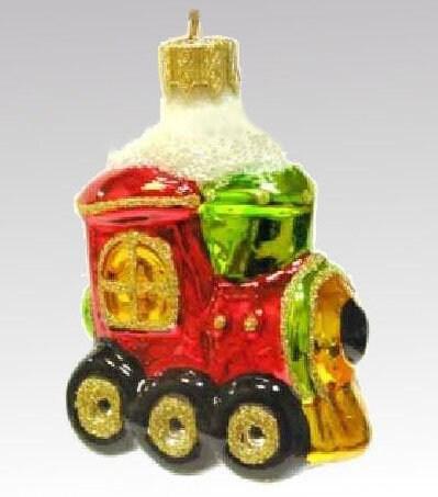 Hand Decorated Glass Keepsake Ornament - Charming Train Design