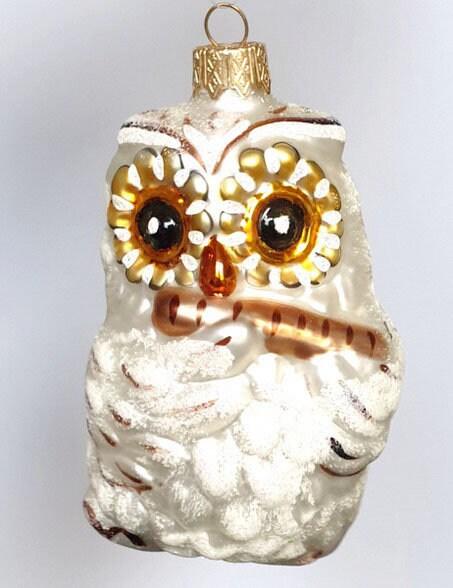 Hand Decorated Glass Keepsake Ornament - Charming Owl With Flute Design