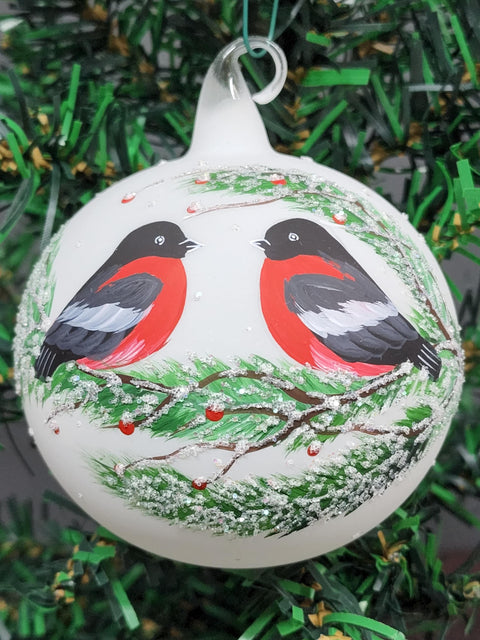 Glass Ornament Bird Design