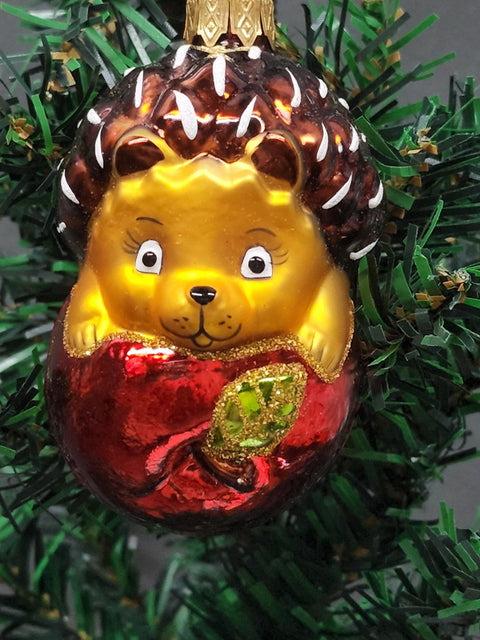 Hedgehog Glass Shape Ornament