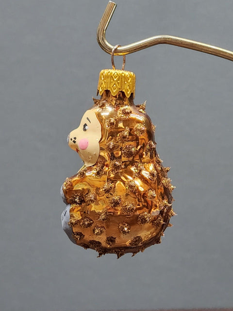 Hand Decorated Glass Keepsake Ornament - Charming Porcupine Design