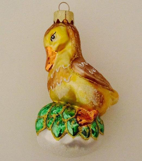 Hand Decorated Glass Keepsake Ornament - Charming Duck Design