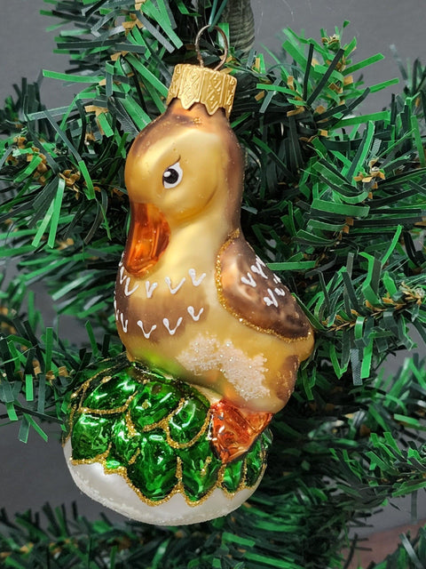 Duck Glass Shape Ornament