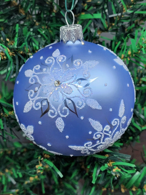 Glass Ornament Snowflake Design