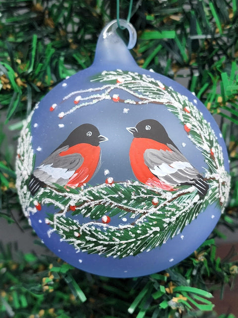 Glass Ornament Bird Design