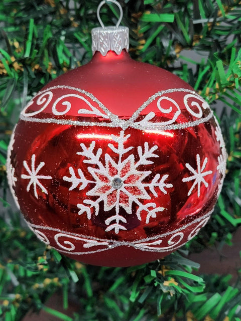 Glass Ornament Snowflake Design