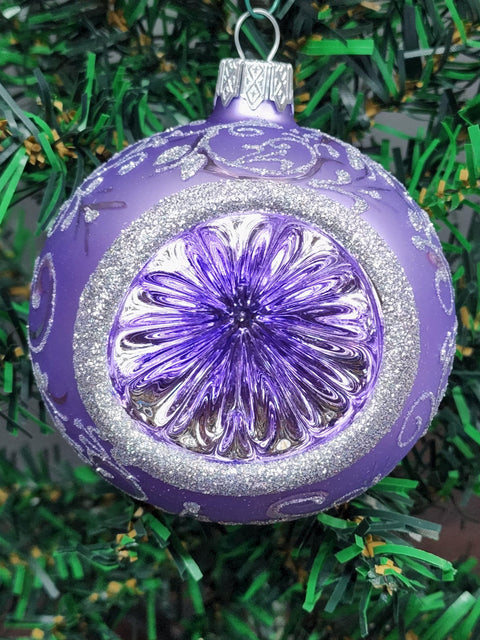 Lavender Blown Glass Ornament - Lavender Refractor Design