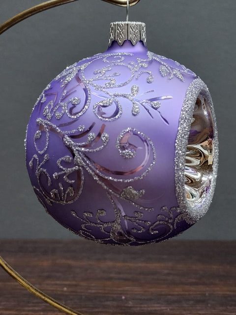 Lavender Blown Glass Ornament - Lavender Refractor Design