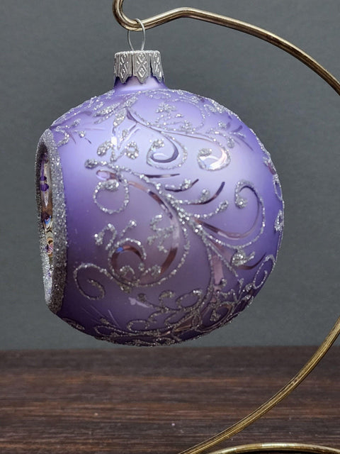 Lavender Blown Glass Ornament - Lavender Refractor Design