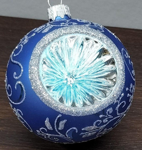 Light Blue Blown Glass Ornament - Light Blue Refractor