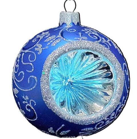 Light Blue Blown Glass Ornament - Light Blue Refractor