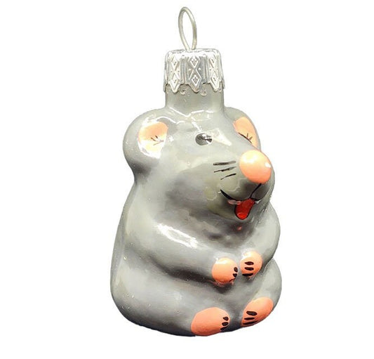 Mouse Glass Shape Ornament
