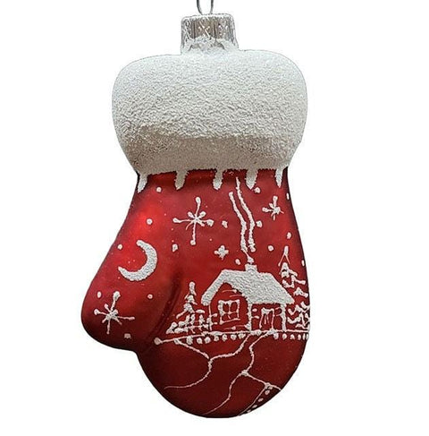 Mitten Glass Shape Ornament