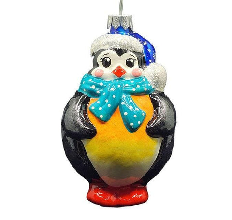 Penguin Glass Shape Ornament