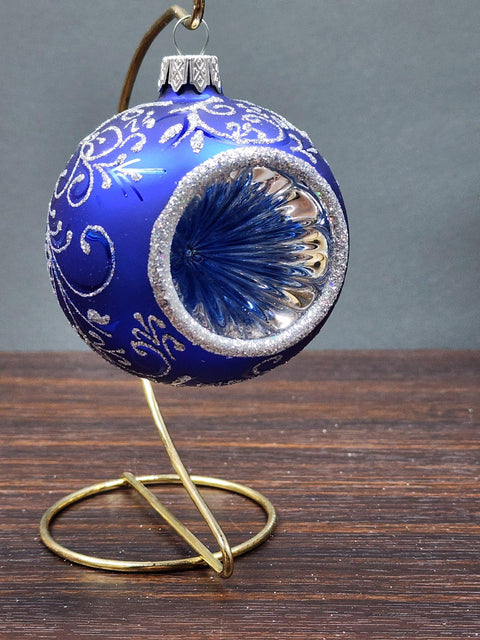 Blue Blown Glass Ornament - Blue Refractor