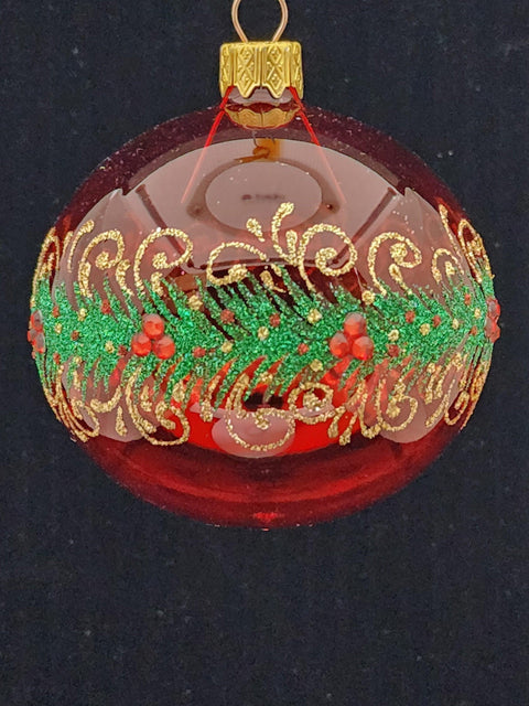 Red Blown Glass Ornament - Handcrafted - Green Reef Design