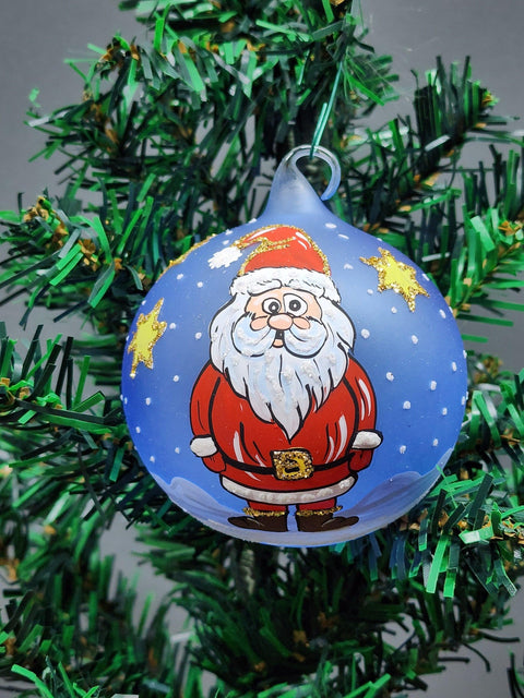 Glass Ornament Santa Design