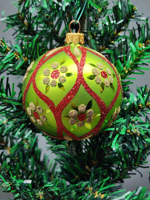 Glass Ornament Flower Design