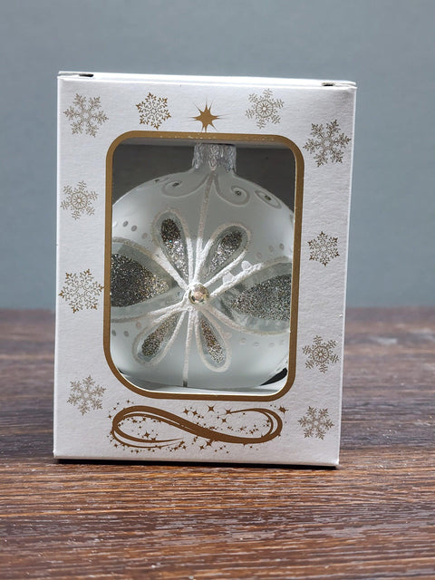 Frosted Blown Glass Ornament - Handcrafted - Modern Design