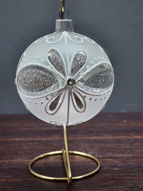 Frosted Blown Glass Ornament - Handcrafted - Modern Design