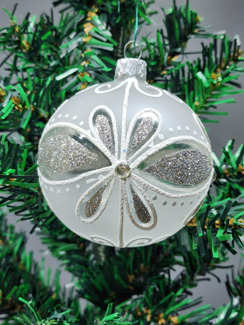 Frosted Blown Glass Ornament - Handcrafted - Modern Design